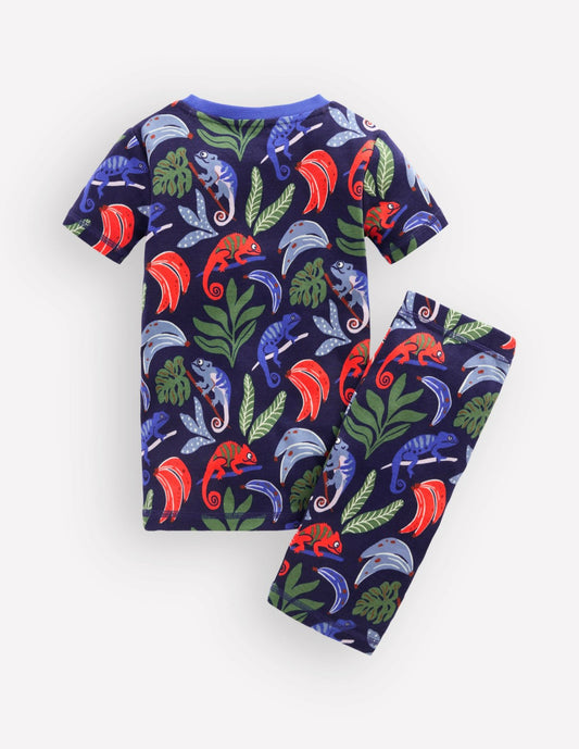 Boden Boys Snug Short John Glow Pyjamas-Chameleon