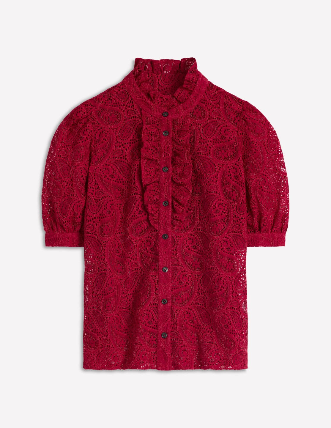 Boden Women Sasha Short Sleeve Lace Top-Pomegranate