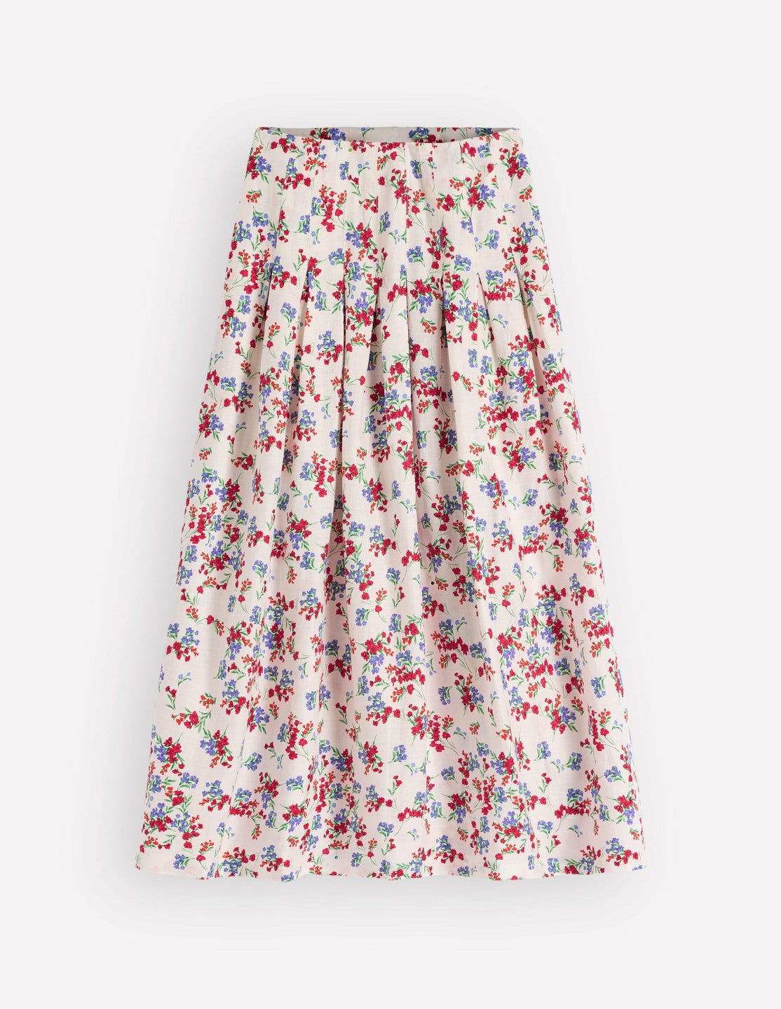 Boden Women Valentina Linen Skirt-Ivory, Bloom Scatter