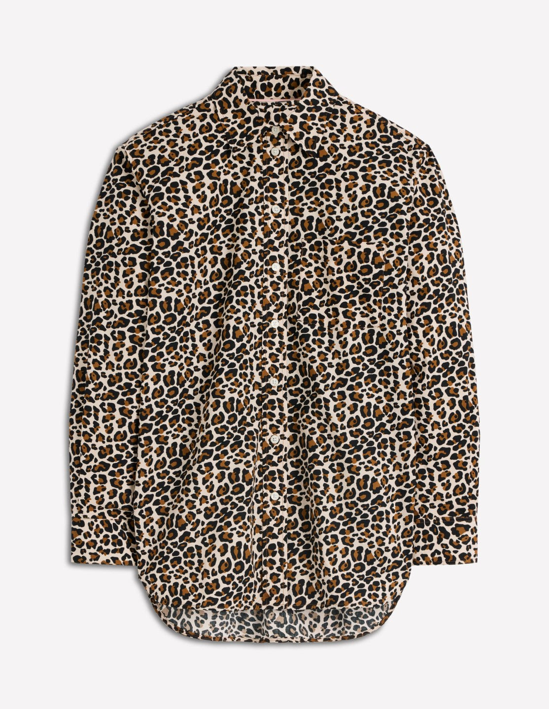 Boden Women Sadie Relaxed Cotton Shirt-Soft Cream, Leopard Flow