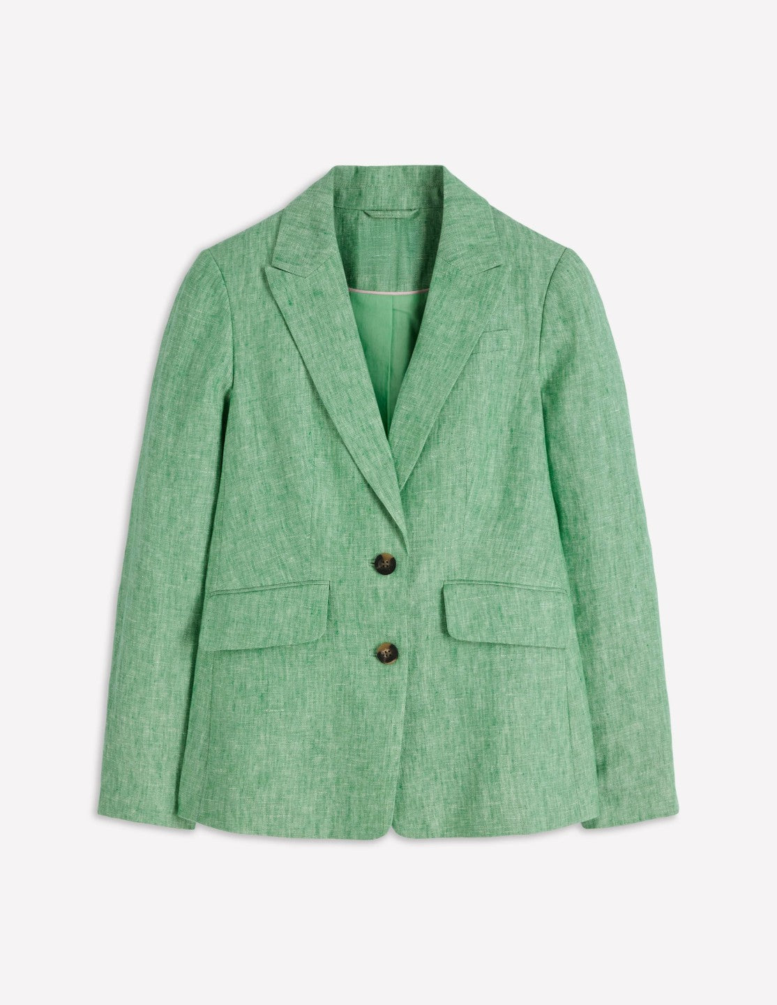 Boden Women Stamford Linen Blazer-Aloe Green Chambray