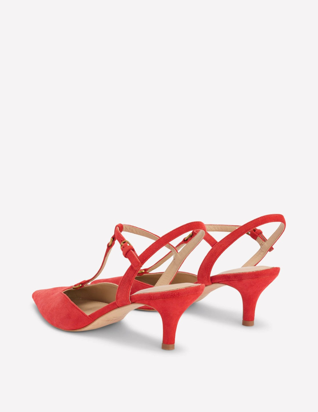 Boden Women T-Bar Point Heels-Post Box Red