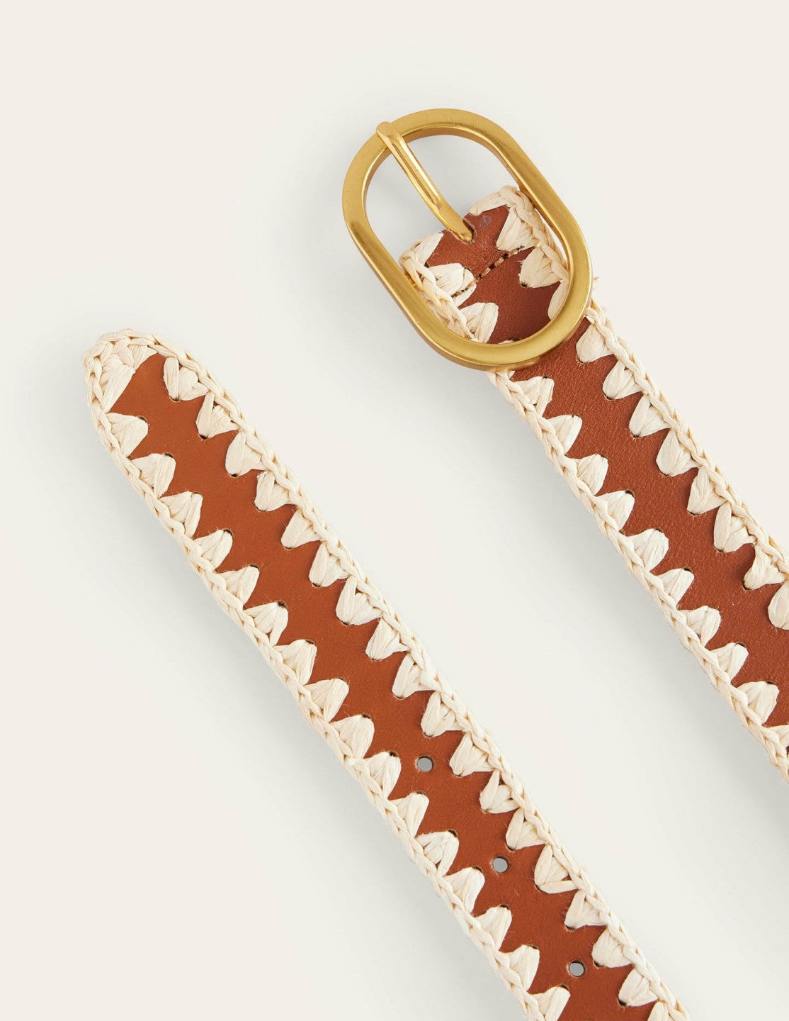 Boden Women Whipstitch Classic Belt-Tan