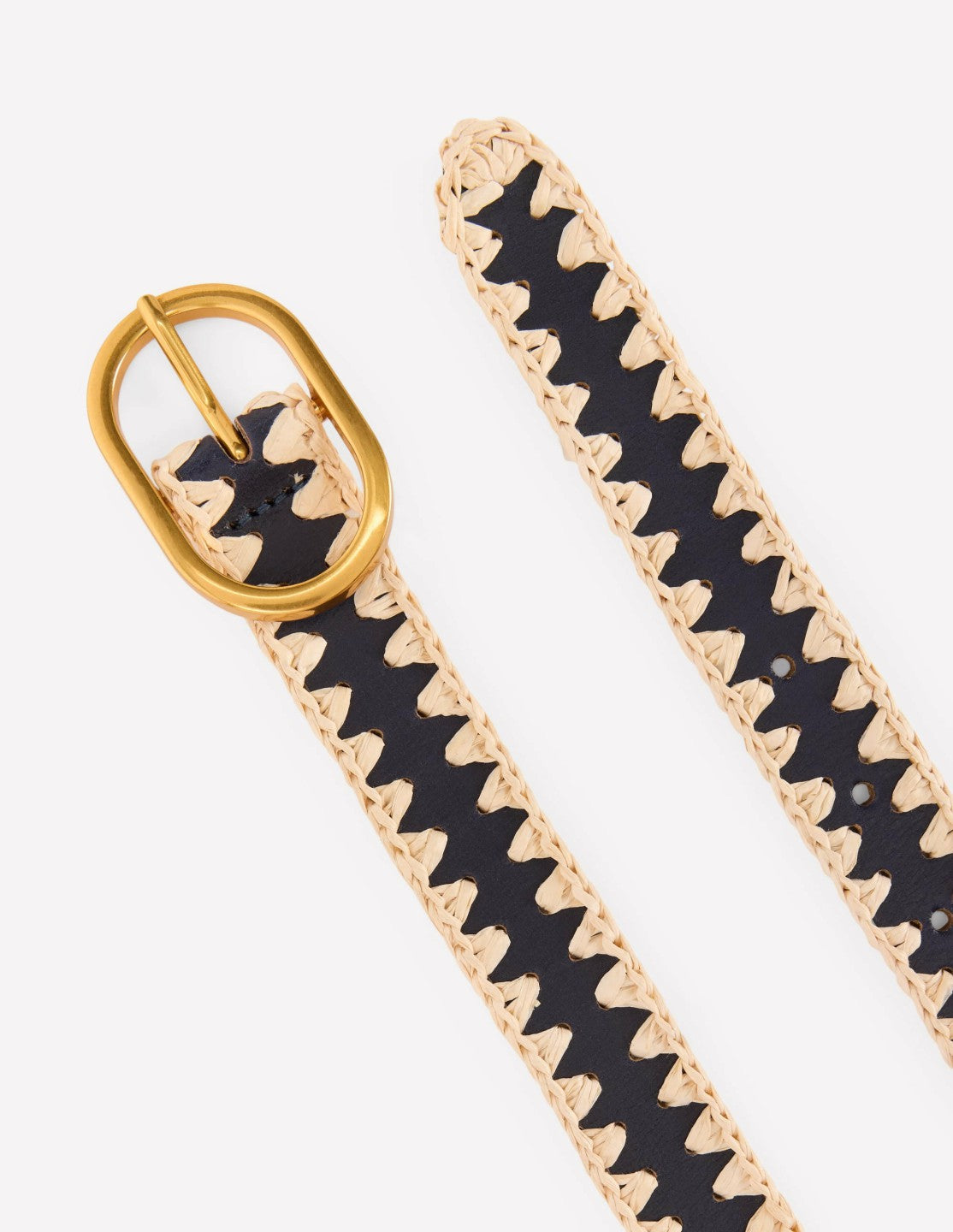 Boden Women Whipstitch Classic Belt-Navy/Ivory