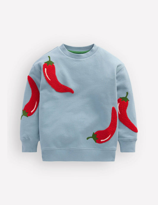 Boden Boys Fun Sweatshirt-Seamist Blue Chillies