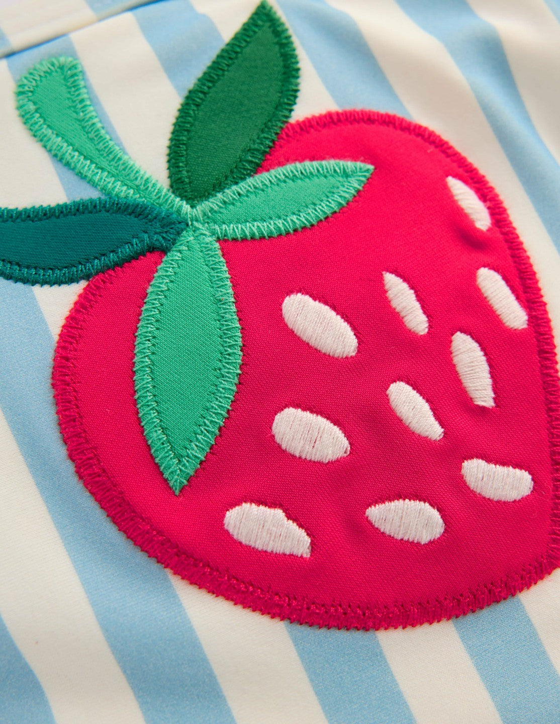 Boden Baby Logo Rash Vest Set-Blue Strawberry Patch