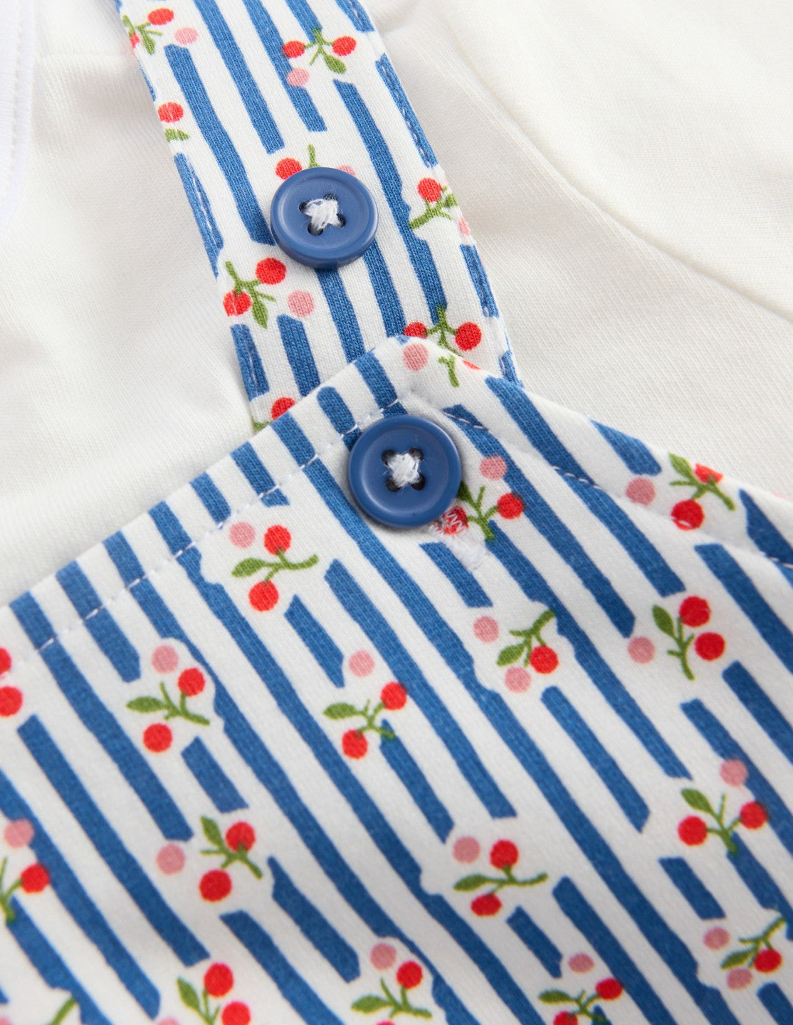 Boden Baby Short Jersey Dungaree Set-Bluejay Cherry Stripe