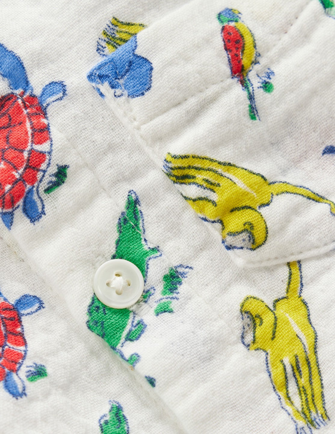 Boden Baby Woven Shirt Play Set-Ivory Multi Jungle Animals