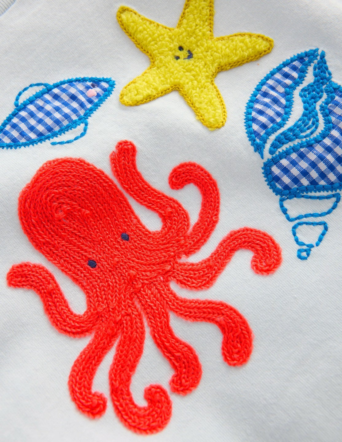 Boden Baby Short Sleeve Logo T-shirt-Light Blue Ocean Motifs