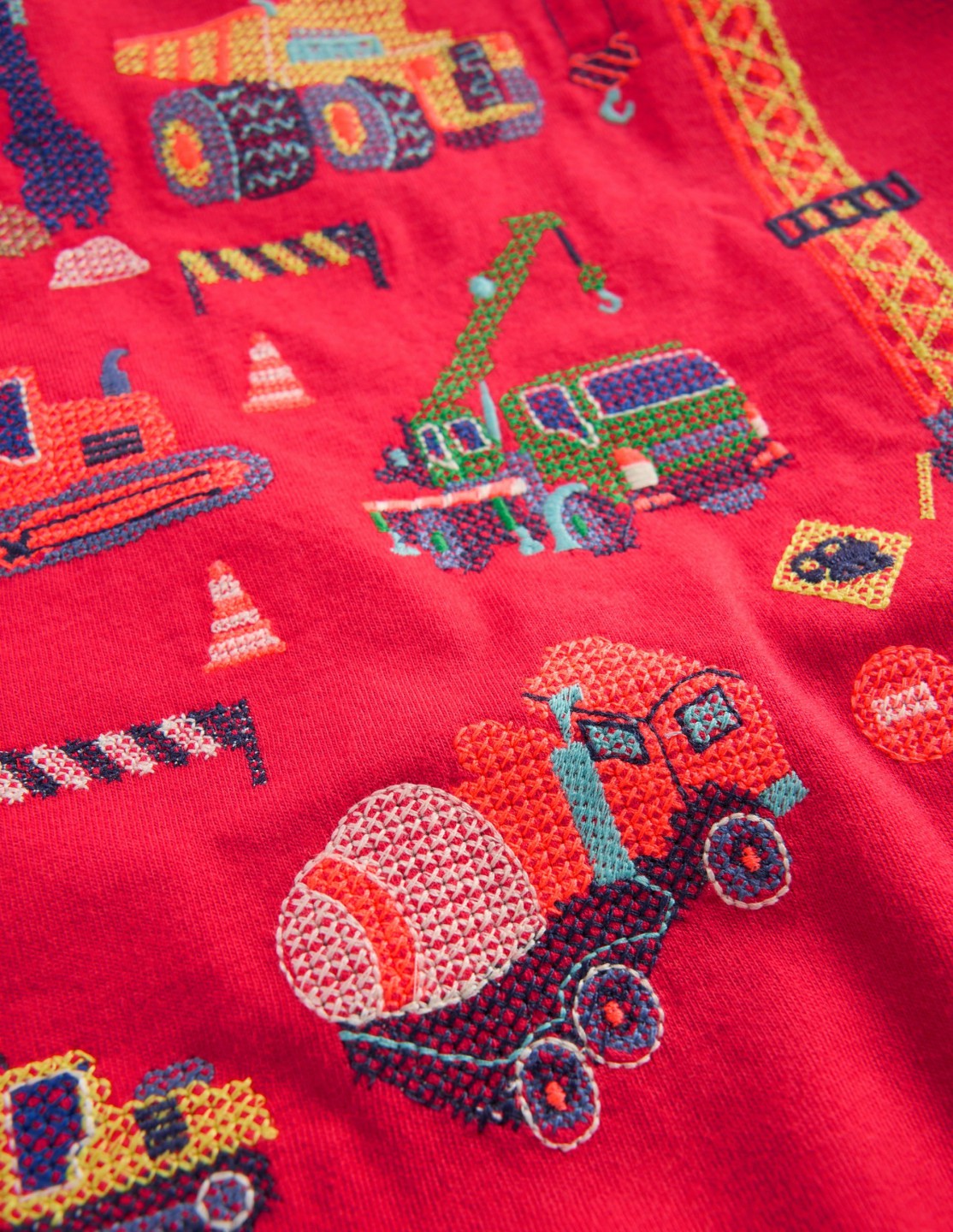 Boden Baby|Boys Superstitch T-Shirt-Terracotta Tractors