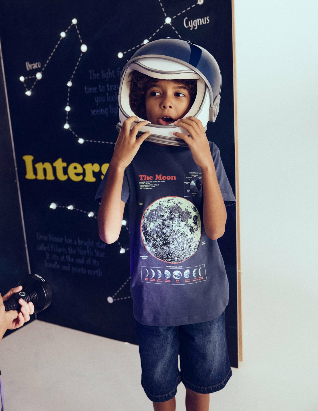 Boden Baby|Boys Glow-In-The-Dark T-shirt-Robot Blue Marl Moon