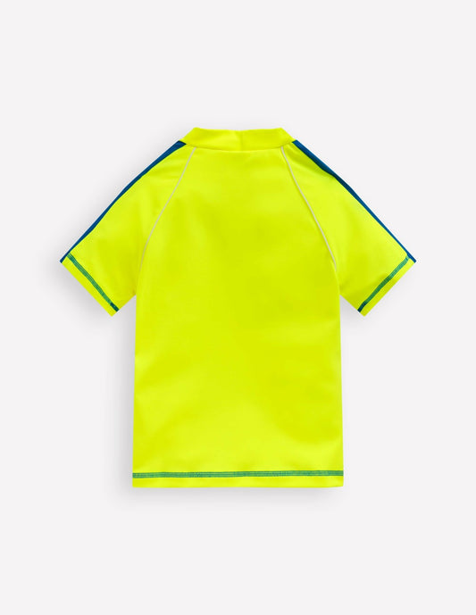 Boden Boys Short Sleeve Rash Vest-Acid Yellow
