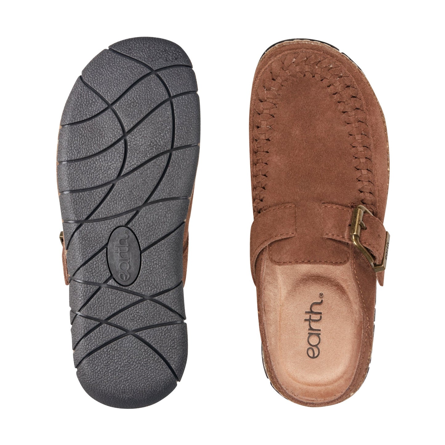 Earth Shoes Eileen Braided Suede Clogs