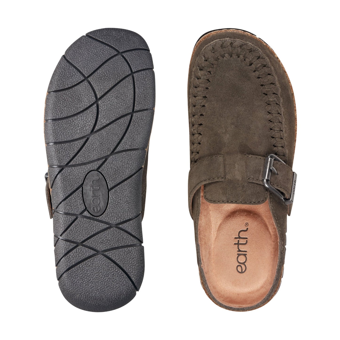 Earth Shoes Eileen Braided Suede Clogs