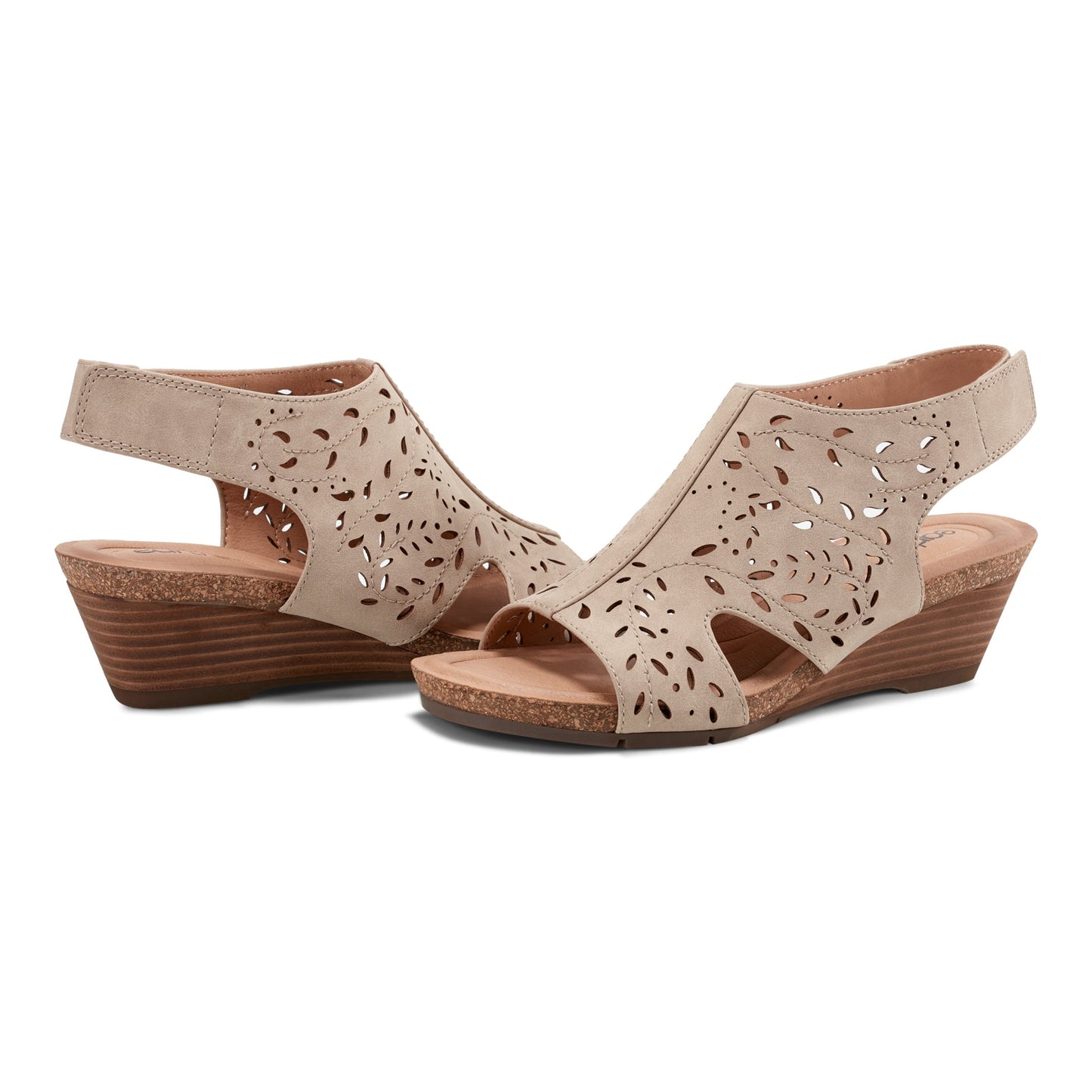 Earth Shoes Halin Round Toe Casual Slingback Wedge Sandals