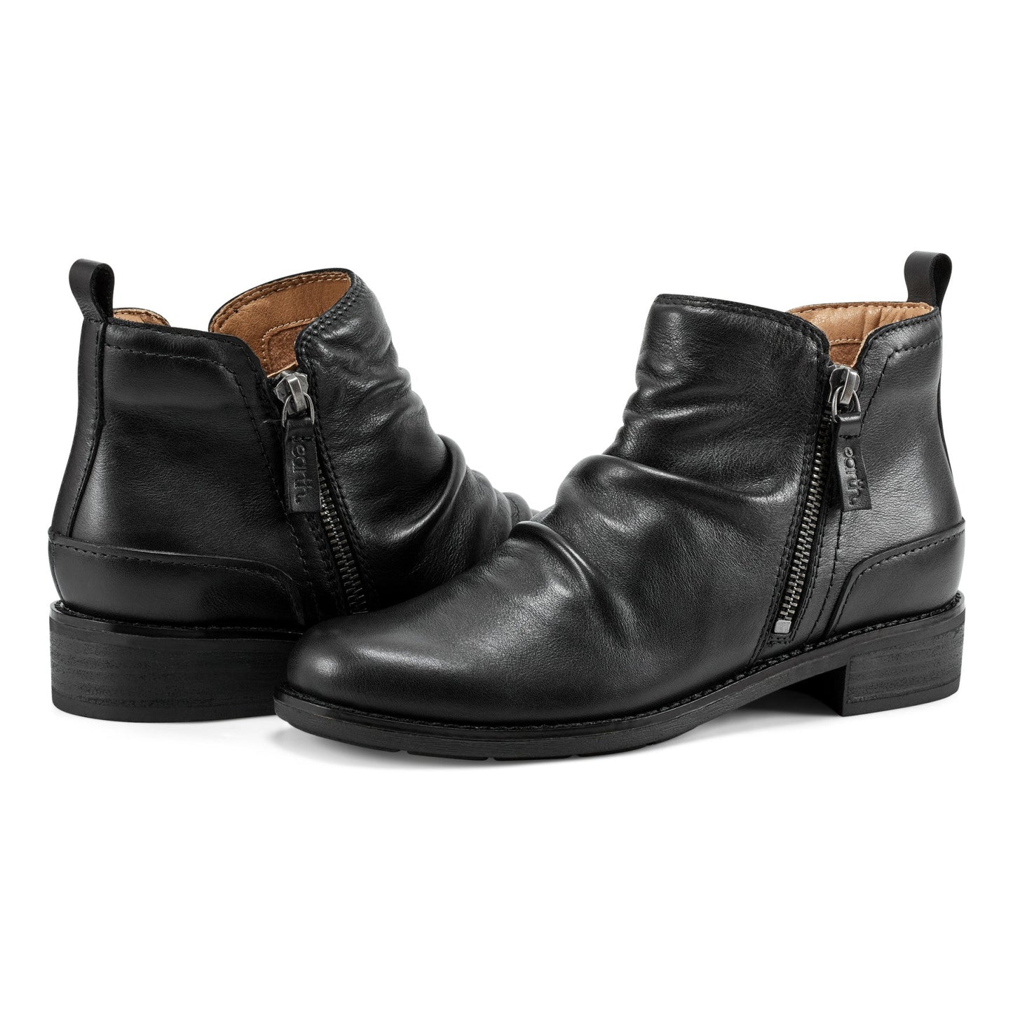 Earth Shoes Nadya Round Toe Ruched Casual Booties
