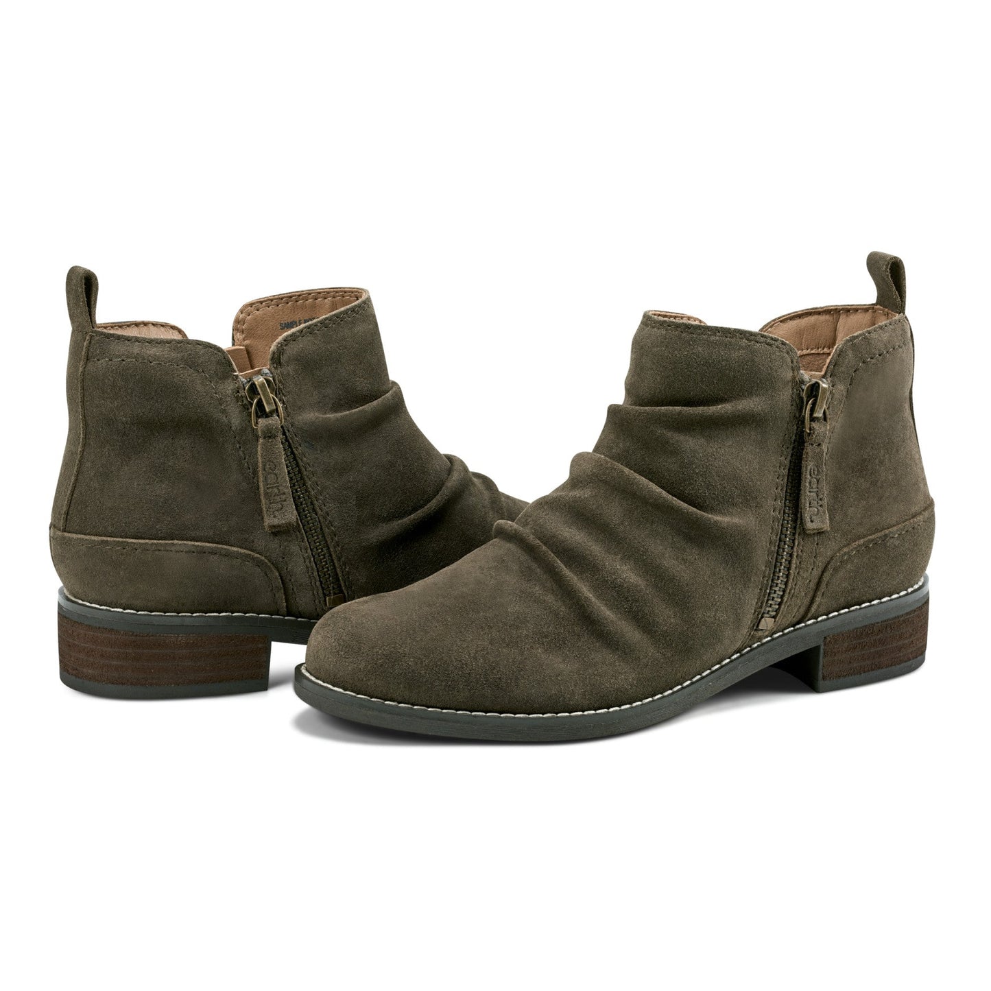 Earth Shoes Nadya Round Toe Ruched Casual Booties