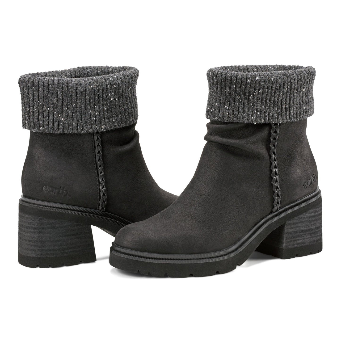 Earth Shoes Gresa Waterproof Block Heel Round Toe Casual Booties