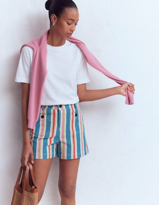 Boden Women Primrose Denim Shorts-Stripe