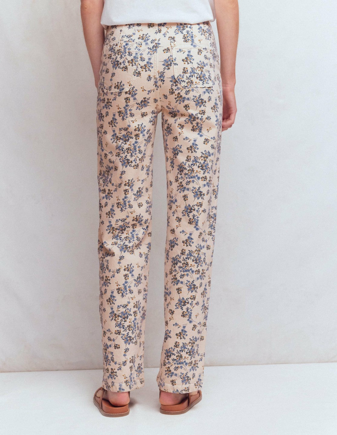 Boden Women Straight Leg Pocket Jeans-Ivory Floral