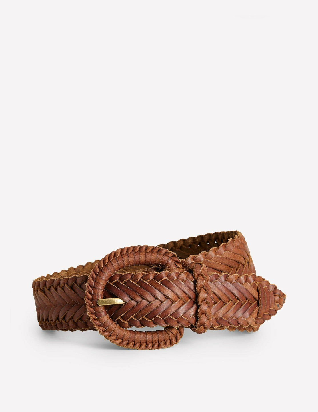Boden Women Woven Leather Belt-Tan