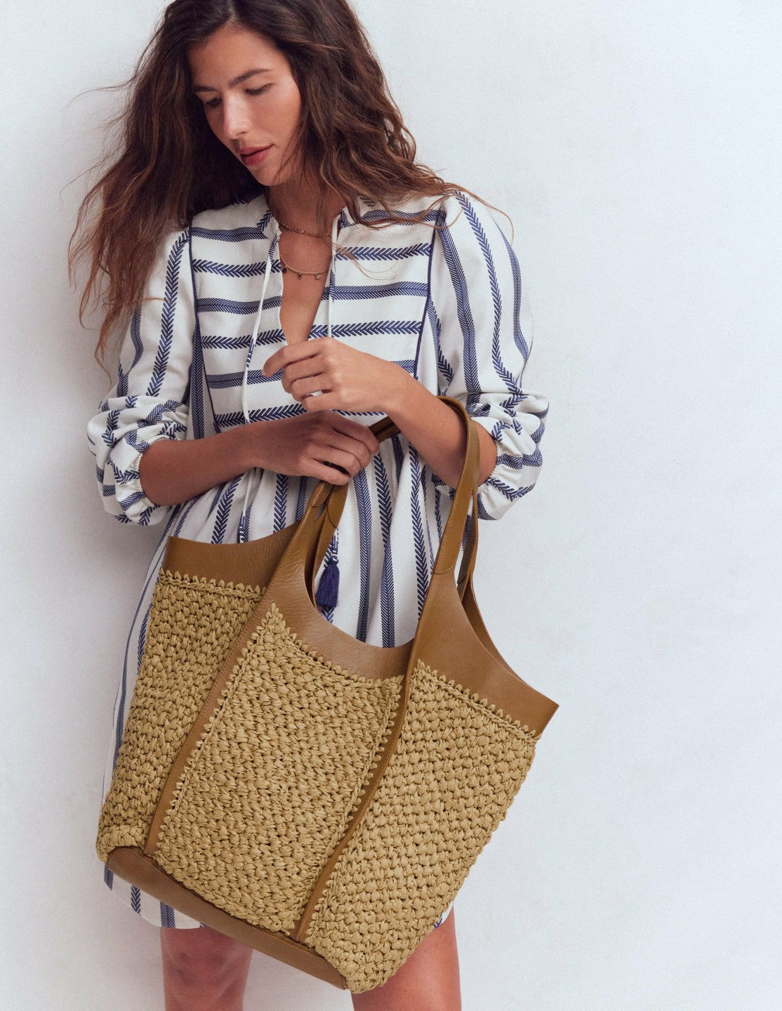 Boden Women Straw Tote-Natural Raffia