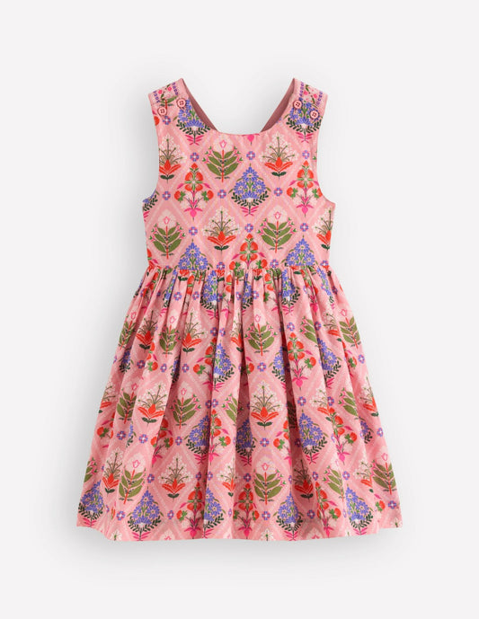 Boden Girls|Baby Harper Cross-Back Dress-Multi Diamond Floral
