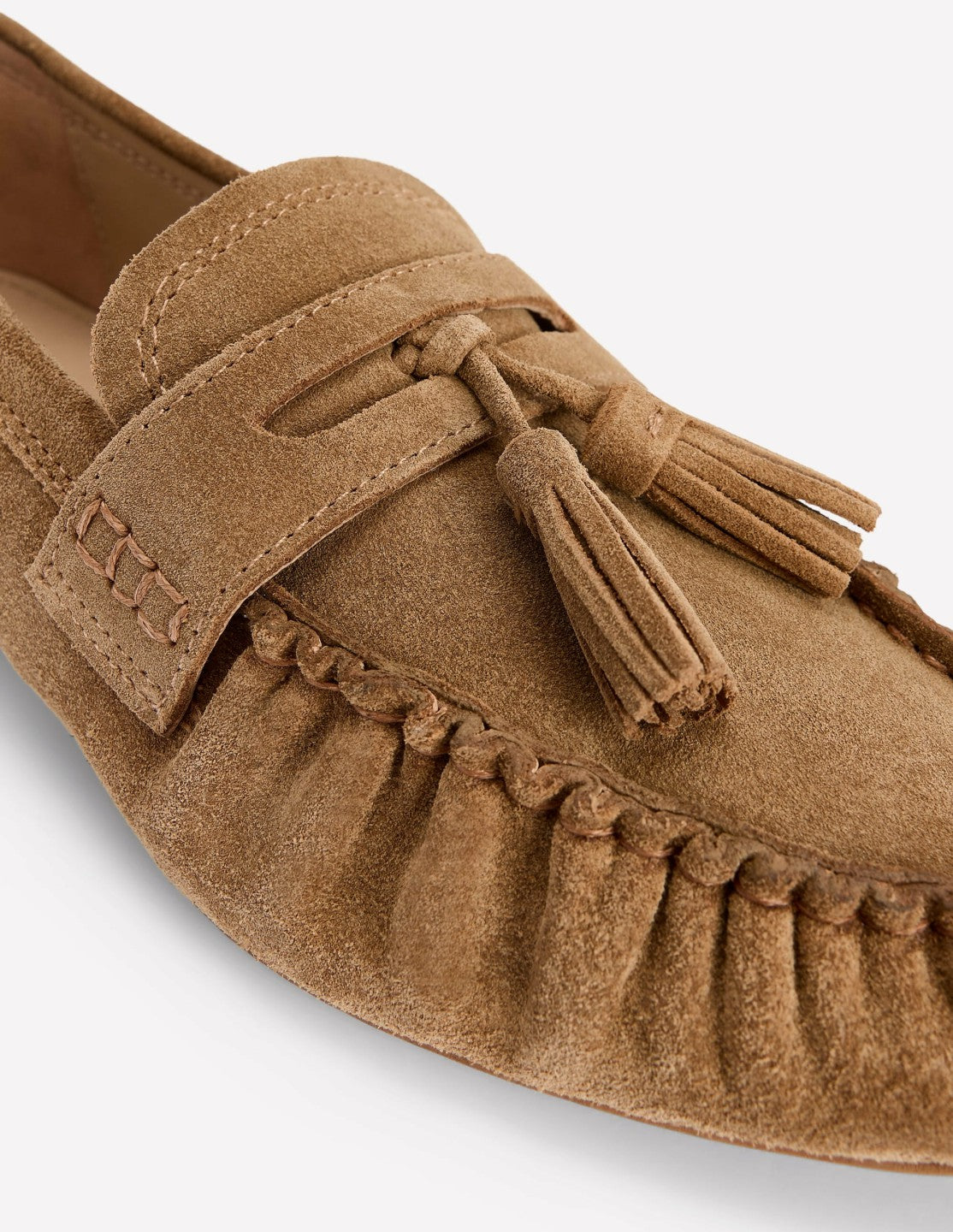 Boden Women Soft Ruched Loafers-Caramel