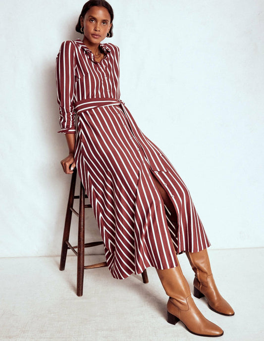 Boden Dresses|Sale Marcia Jersey Shirt Dress-Burnt Orange, Painted Dot