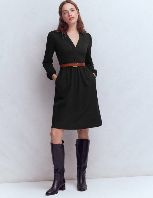 Boden Dresses Amy Short Jersey Dress-Black