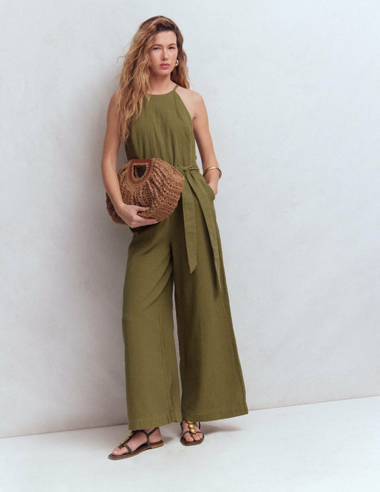 Boden Women|Dresses Rosa Double Cloth Jumpsuit-Olive