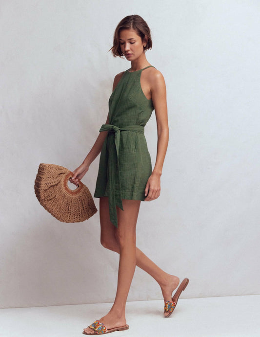 Boden Women|Dresses Rosa Double Cloth Playsuit-Hunter Green