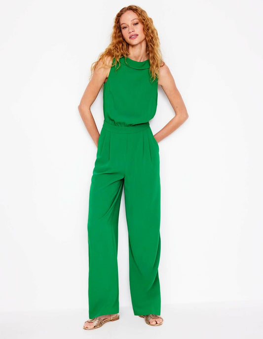 Boden Women Clarissa Jumpsuit-Rich Emerald