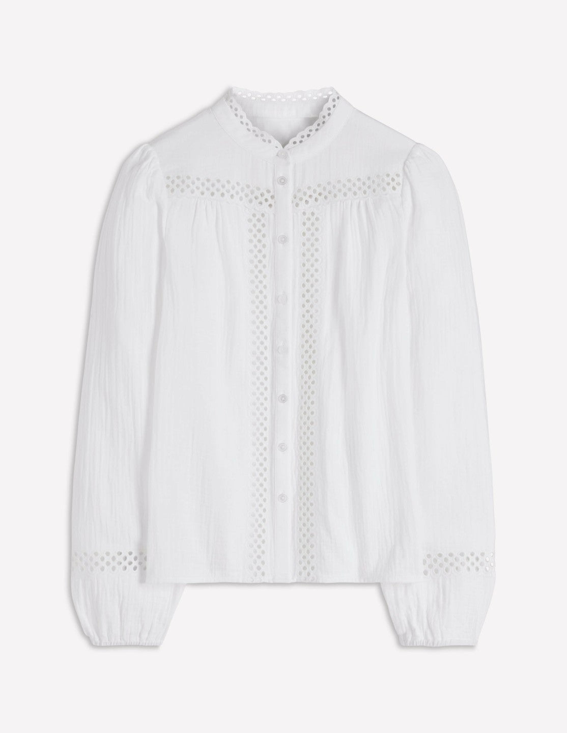 Boden Women Trim Detail Double Cloth Top-White