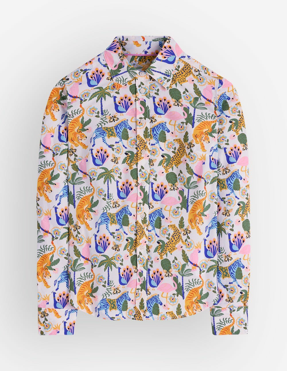 Boden Women Sienna Cotton Shirt-Multi, Tropical Safari