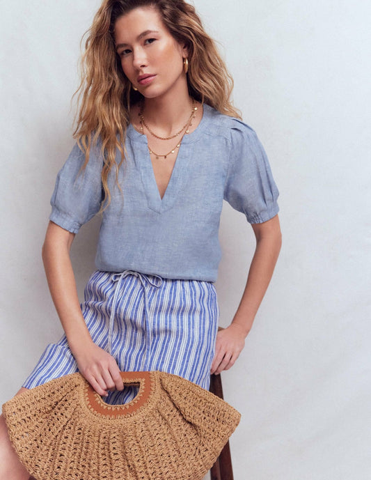 Boden Women Rae Linen Top-Chambray