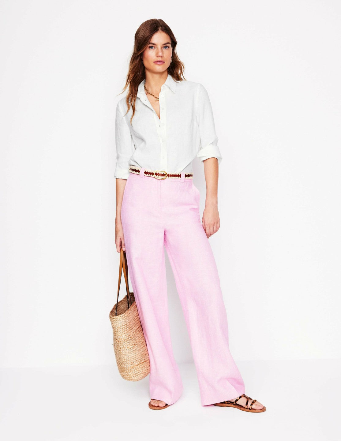 Boden Women Sienna Linen Shirt-White