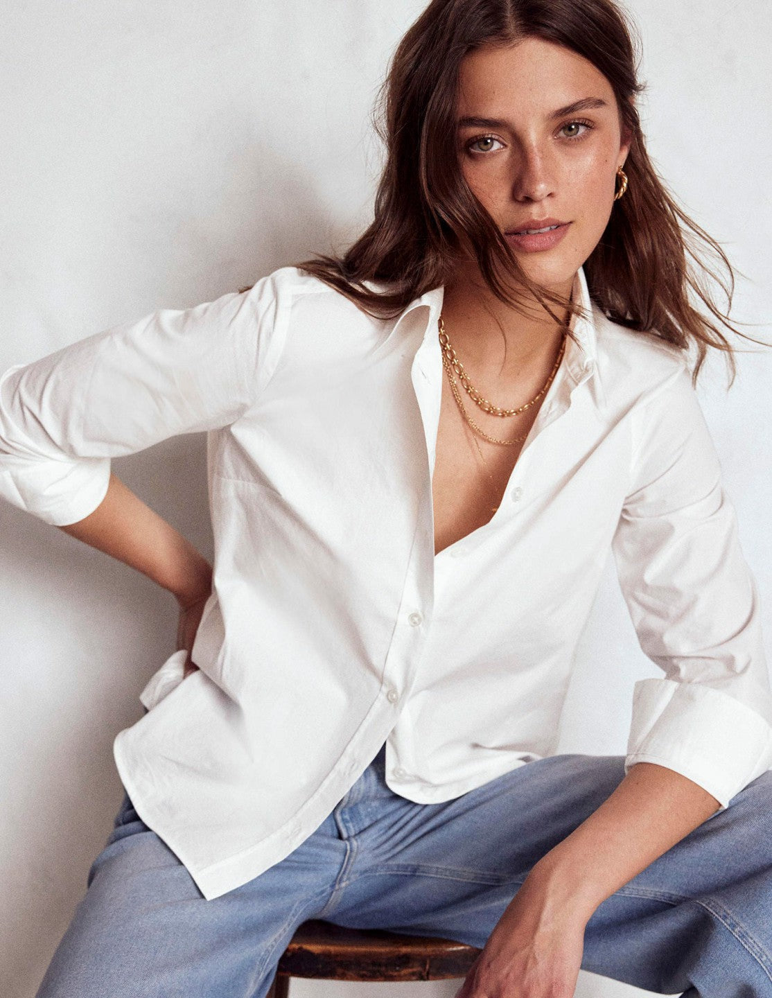 Boden Women Sienna Cotton Shirt-White