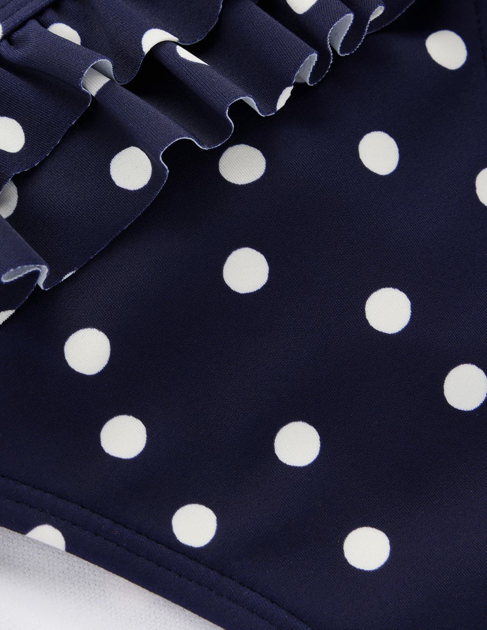 Boden Women Ruffle Bikini Bottoms-French Navy, Painted Dot