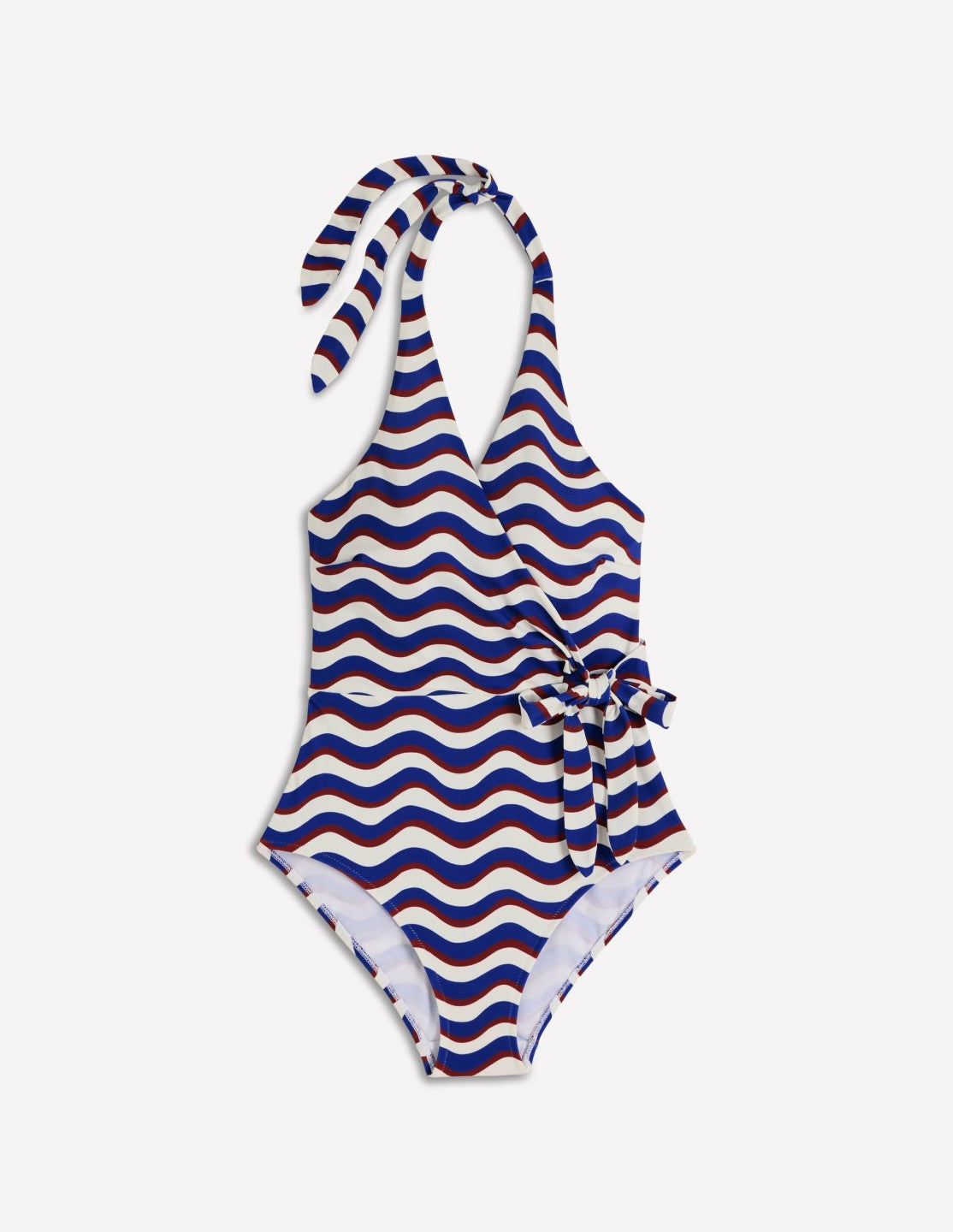 Boden Women Tilos Tie Side Swimsuit-Multi, Wave Stripe