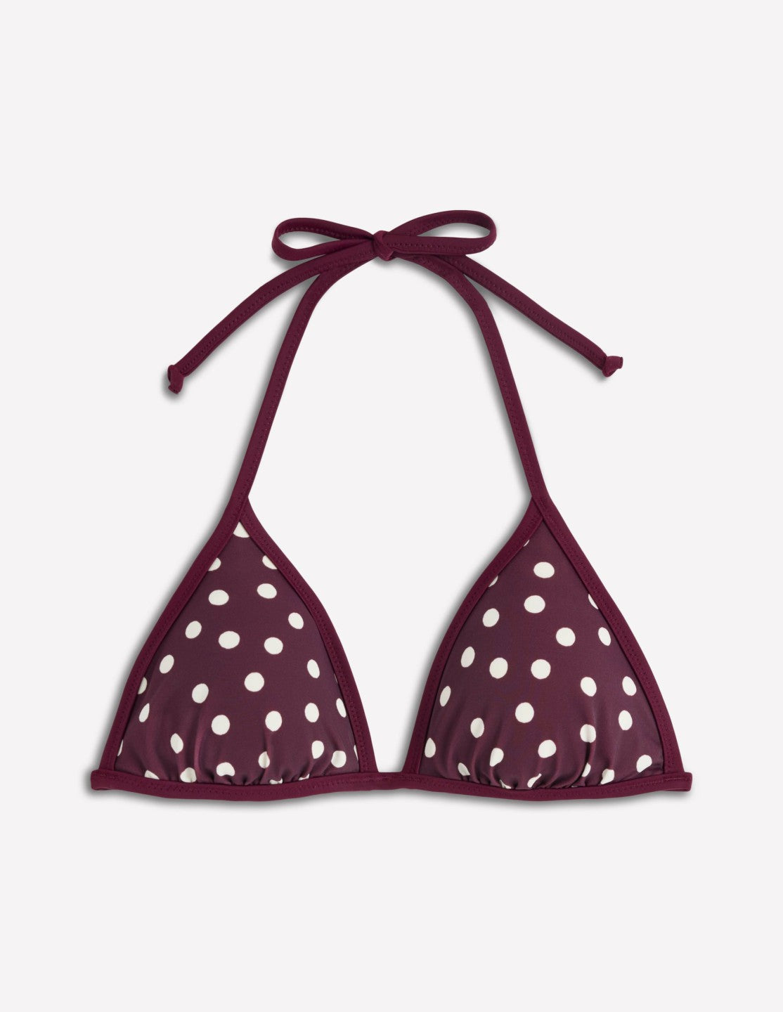 Boden Women Symi Reversible Bikini Top-Chocberry, Stripe & Dot