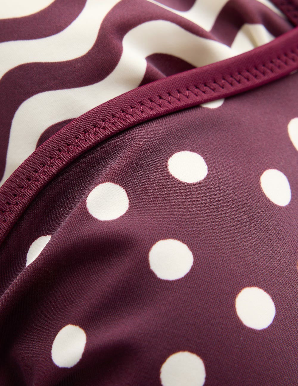 Boden Women Symi Reversible Bikini Top-Chocberry, Stripe & Dot