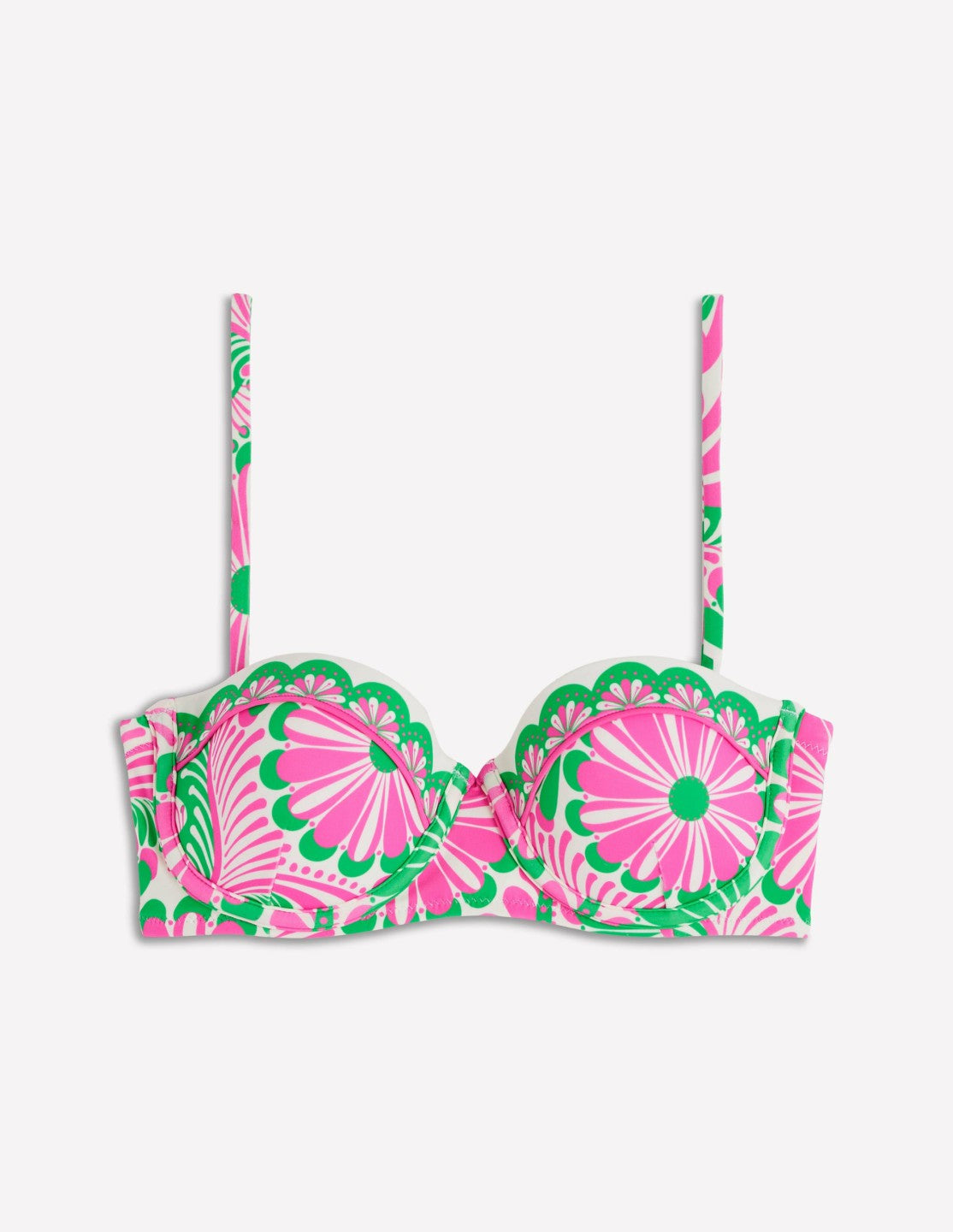 Boden Women Rhodes Cup Sized Bikini Top-Pink, Euphoric Gardens