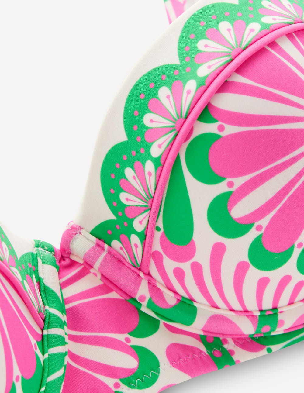 Boden Women Rhodes Cup Sized Bikini Top-Pink, Euphoric Gardens