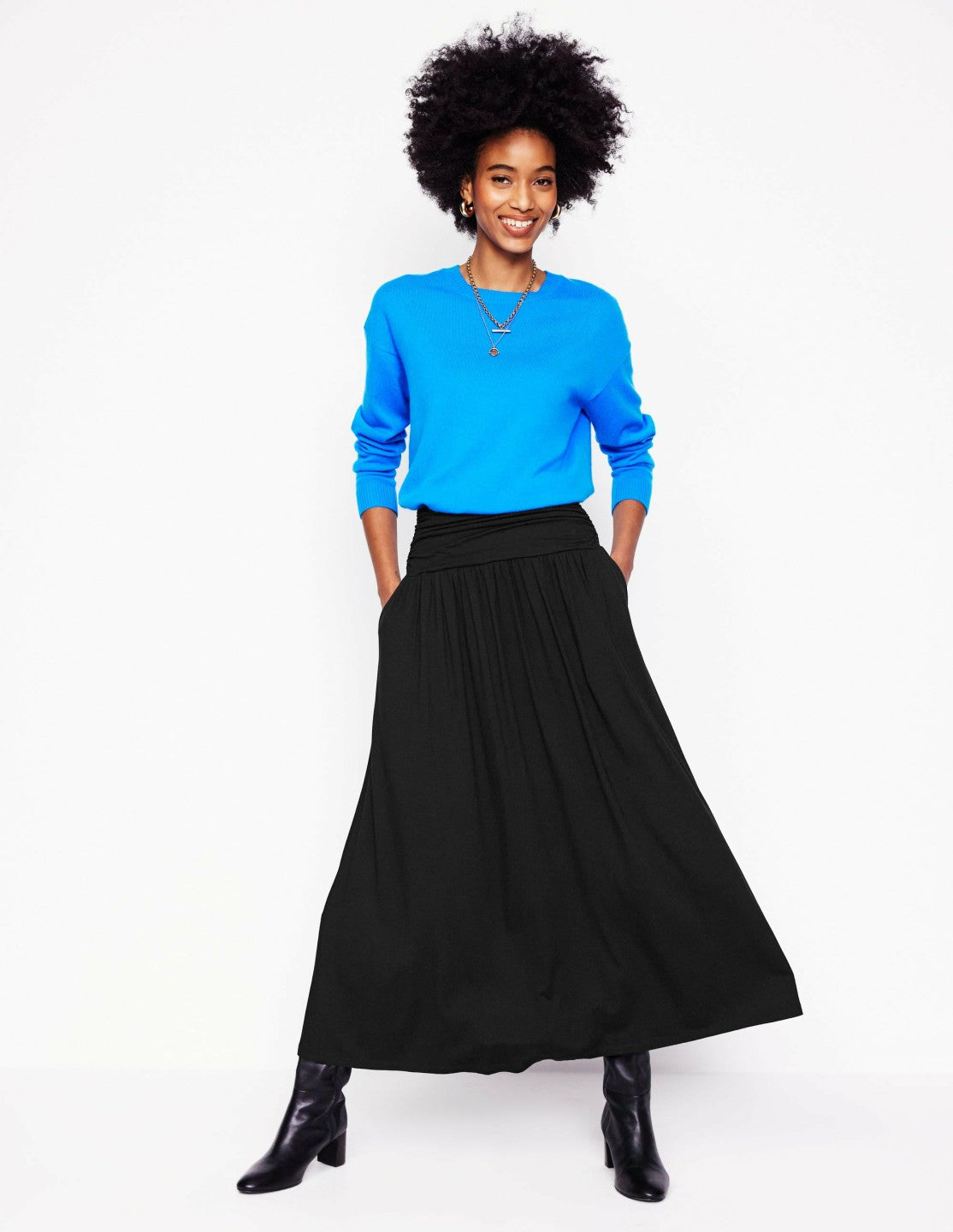 Boden Women Rosaline Jersey Skirt-Black