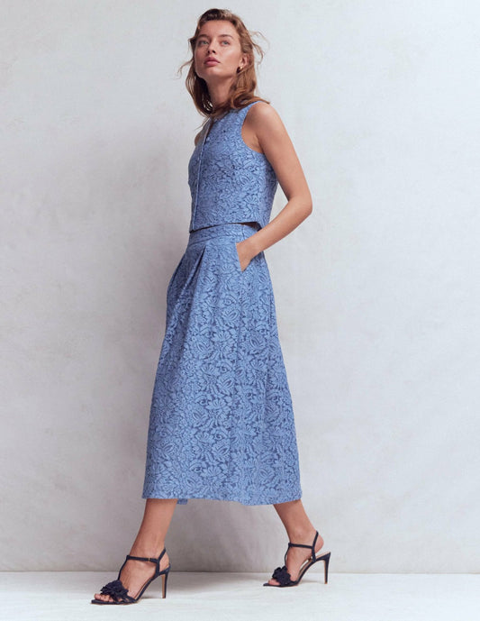 Boden Women Verity Lace Skirt-Cornflower Blue