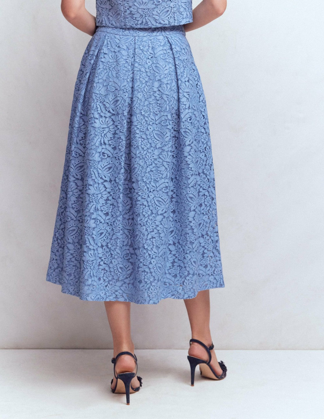 Boden Women Verity Lace Skirt-Cornflower Blue