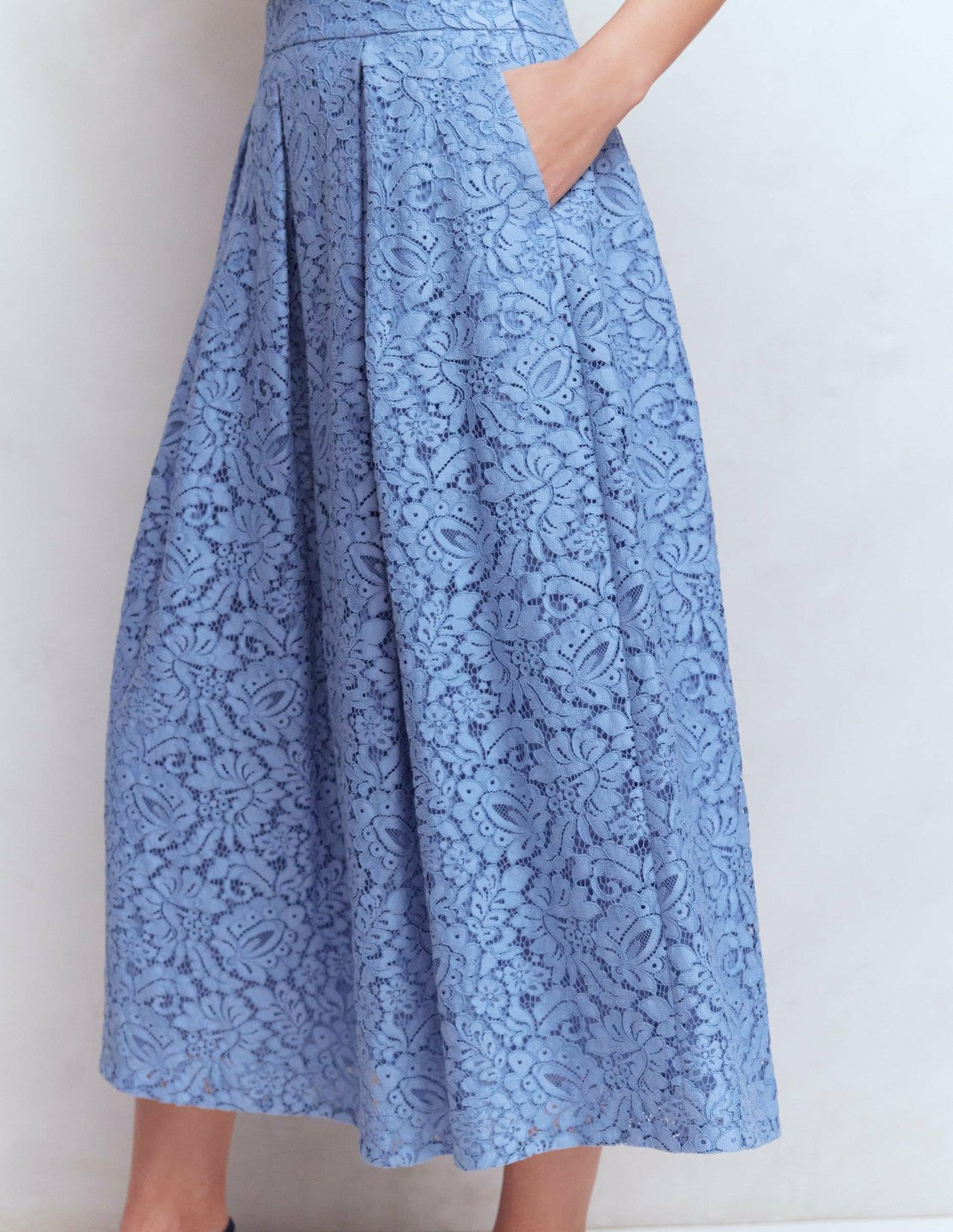 Boden Women Verity Lace Skirt-Cornflower Blue