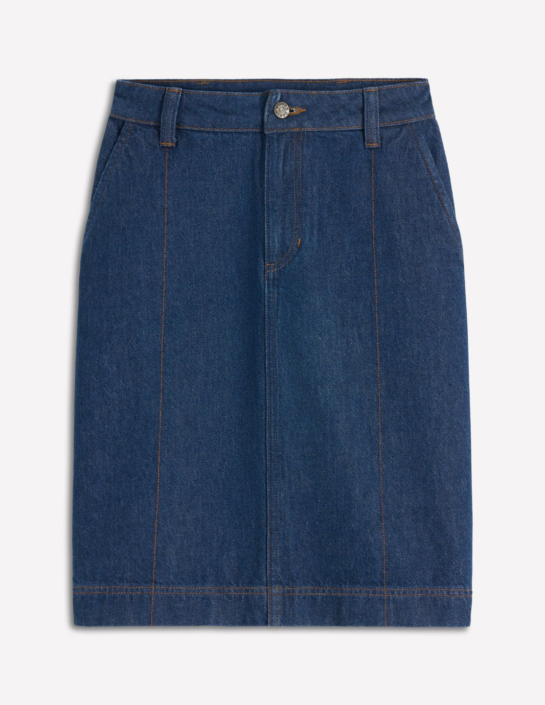 Boden Women Straight Denim Skirt-Indigo