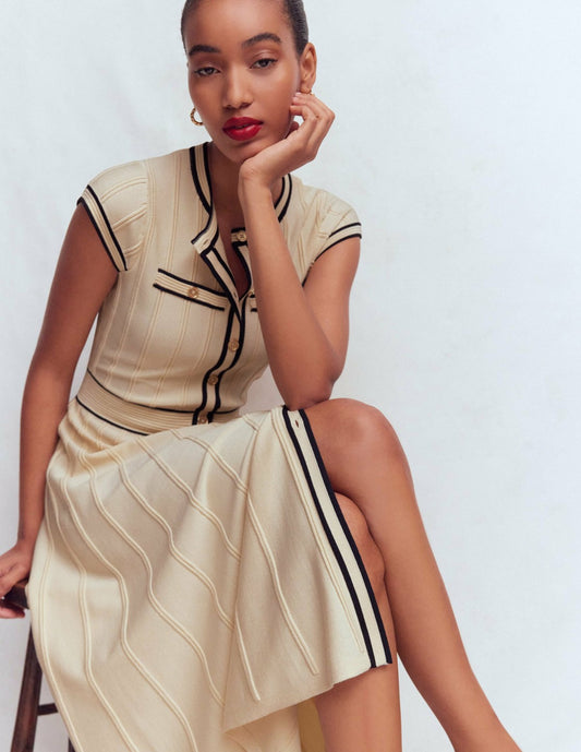 Boden Women|Dresses Cap Sleeve Knitted Dress-Warm Ivory